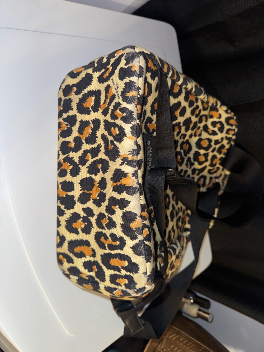 Marc Jacobs Leopard Print lapop Backpack in Beige, Black & Brown - Picture 7 of 7